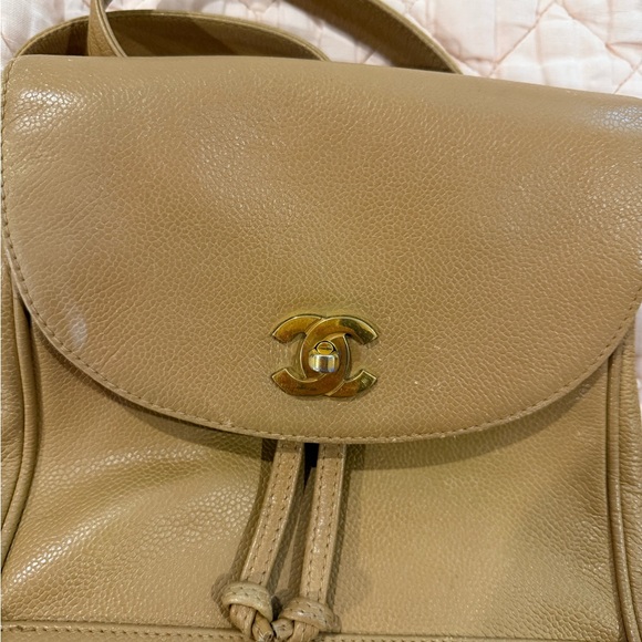 Vintage Chanel Tan triple C backpack main image 5